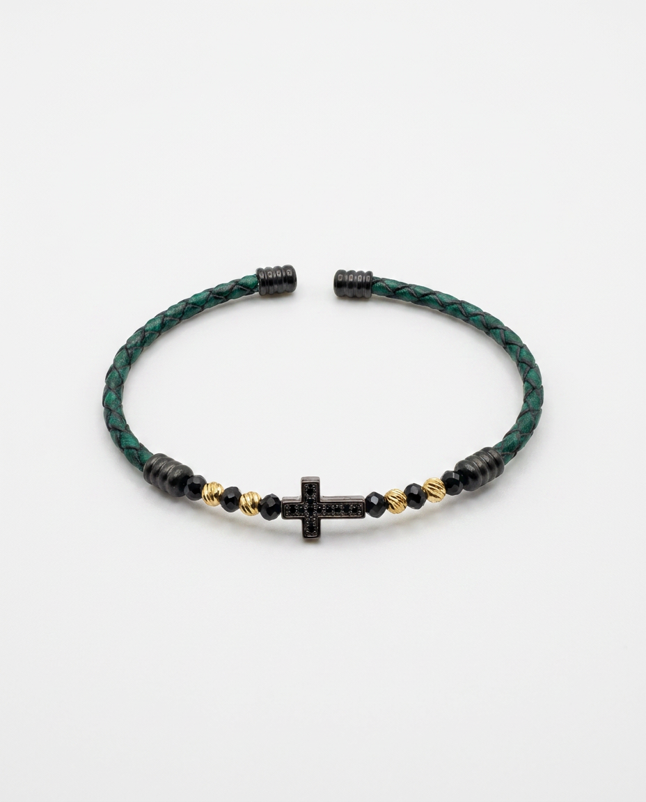 Cross Leather Bracelet — design C12 | Sky Systems Vienna