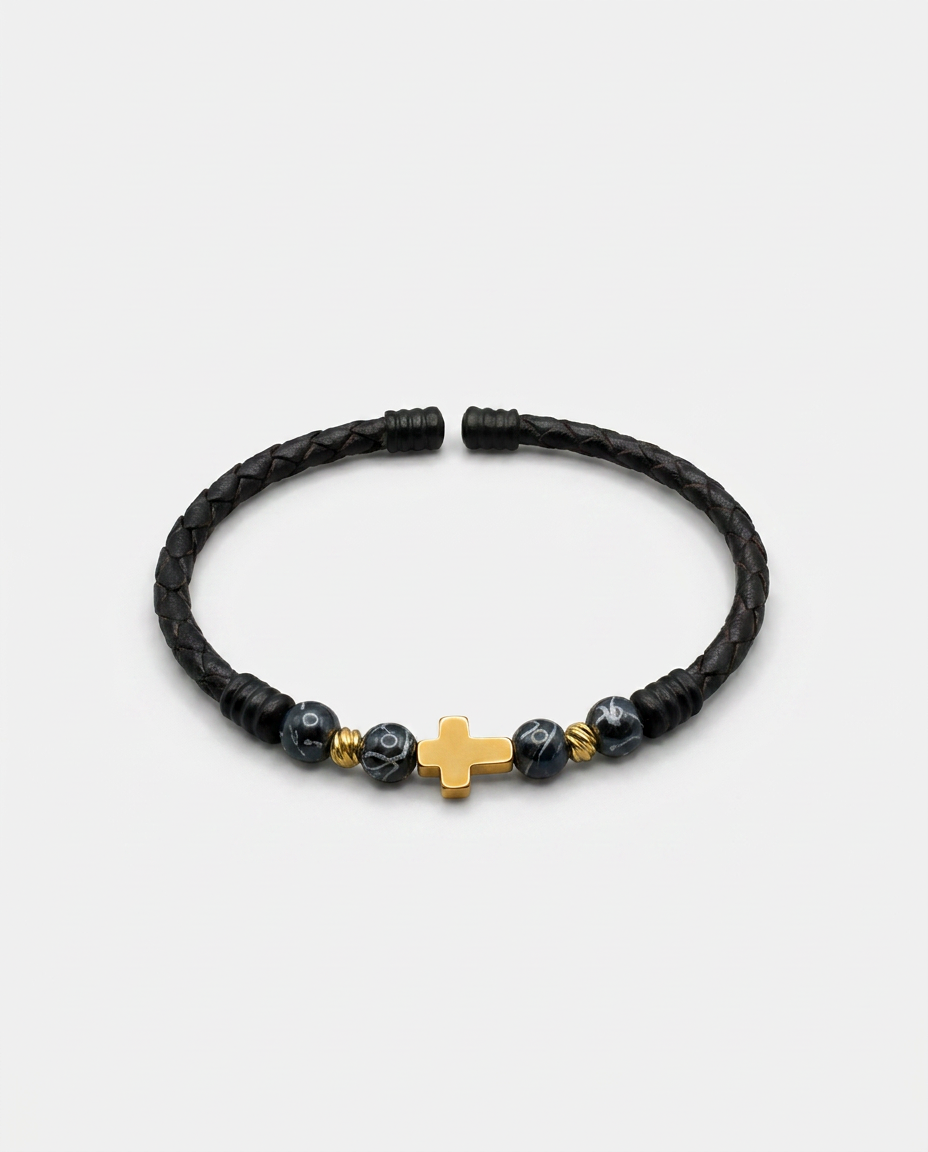Cross Leather Bracelet — design C1 | Sky Systems Vienna