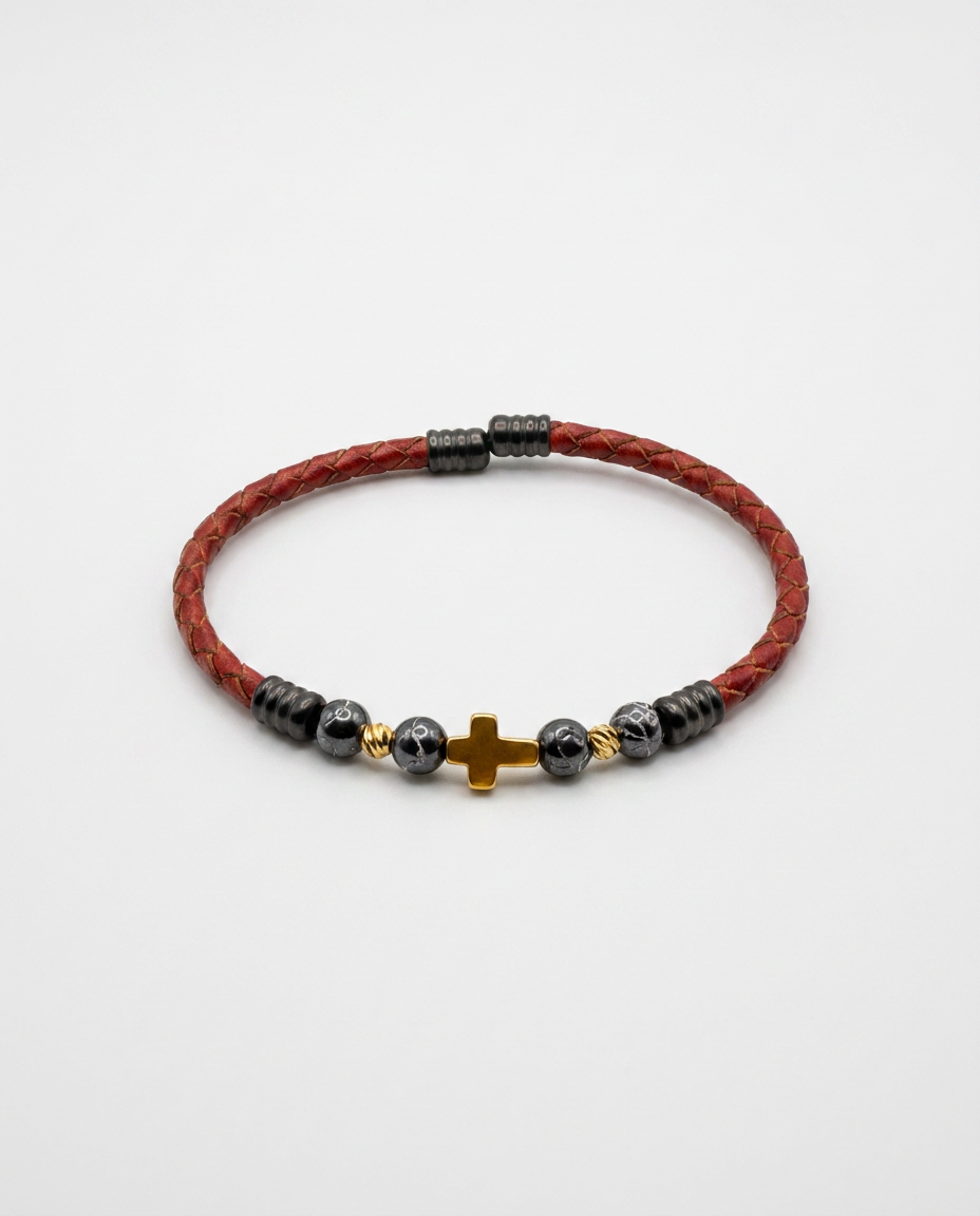 Cross Leather Bracelet — design C3 | Sky Systems Vienna
