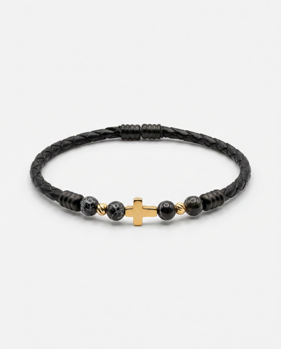 Cross Leather Bracelet — design C4 | Sky Systems Vienna