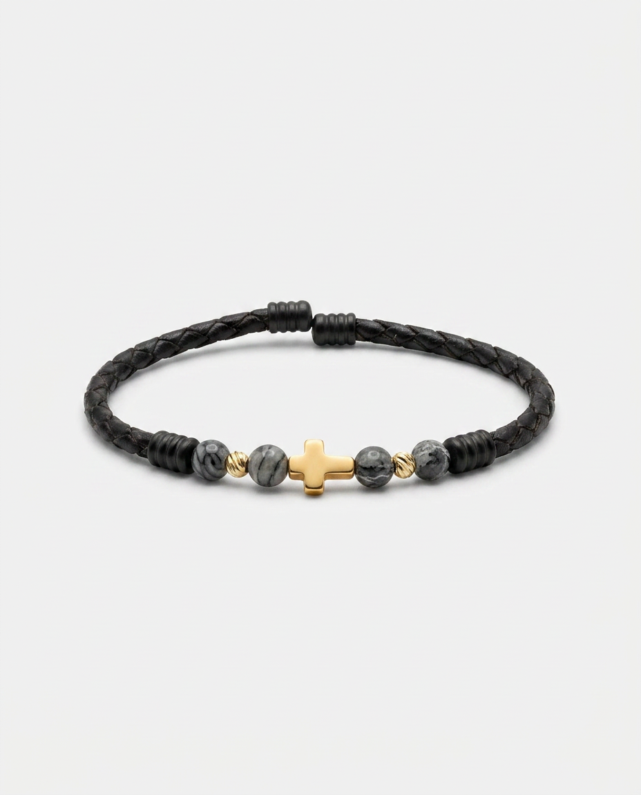 Cross Leather Bracelet — design C5 | Sky Systems Vienna