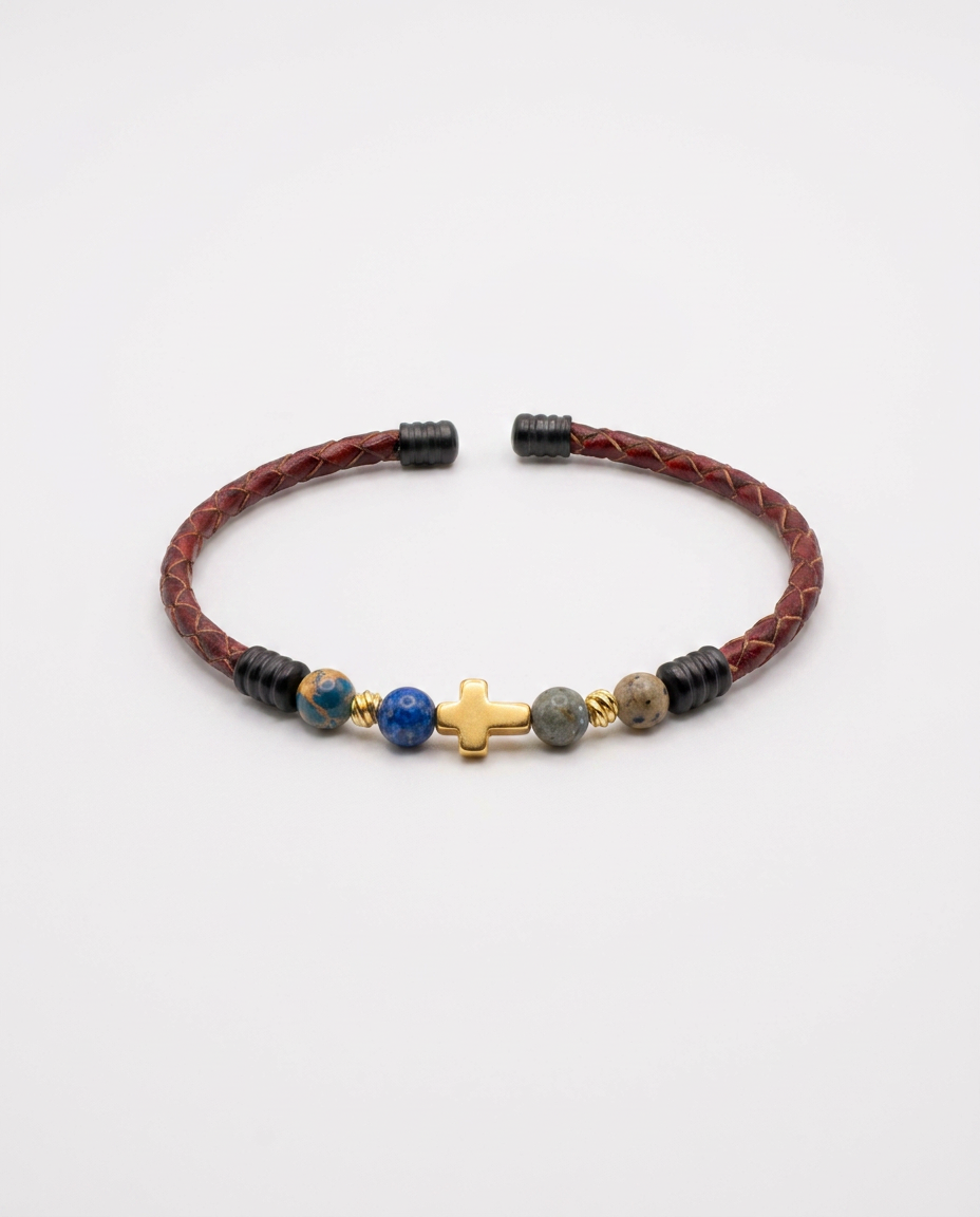Cross Leather Bracelet — design C6 | Sky Systems Vienna