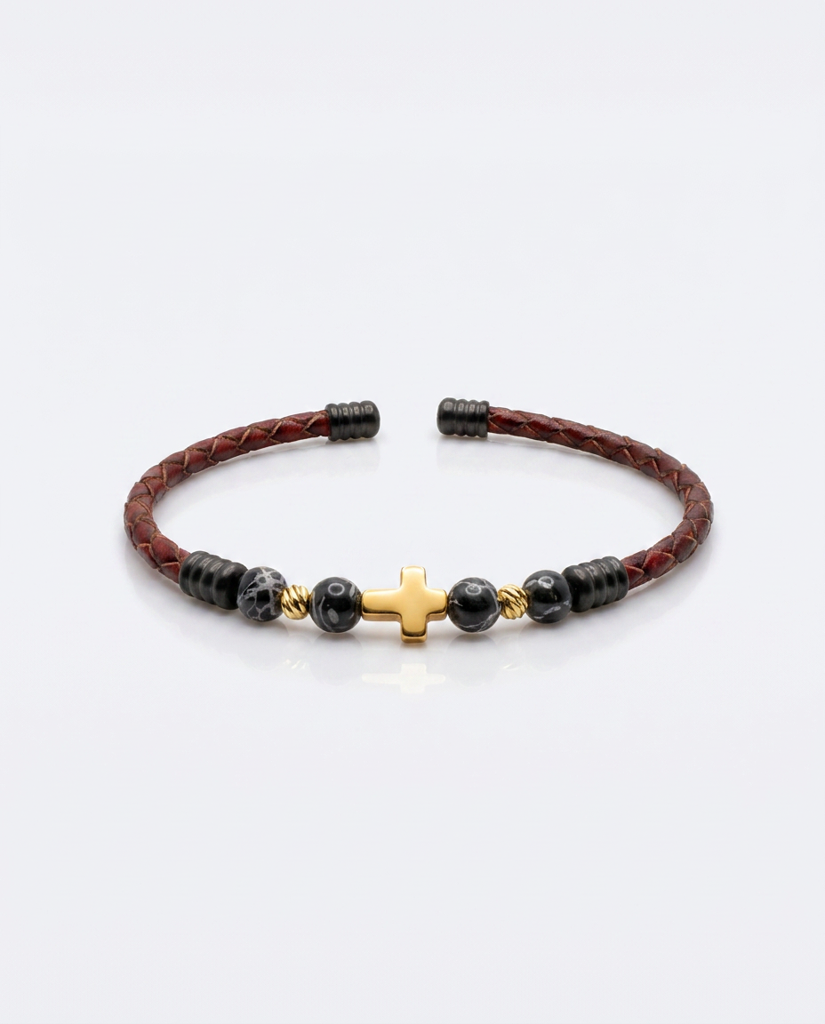 Cross Leather Bracelet — design C7 | Sky Systems Vienna