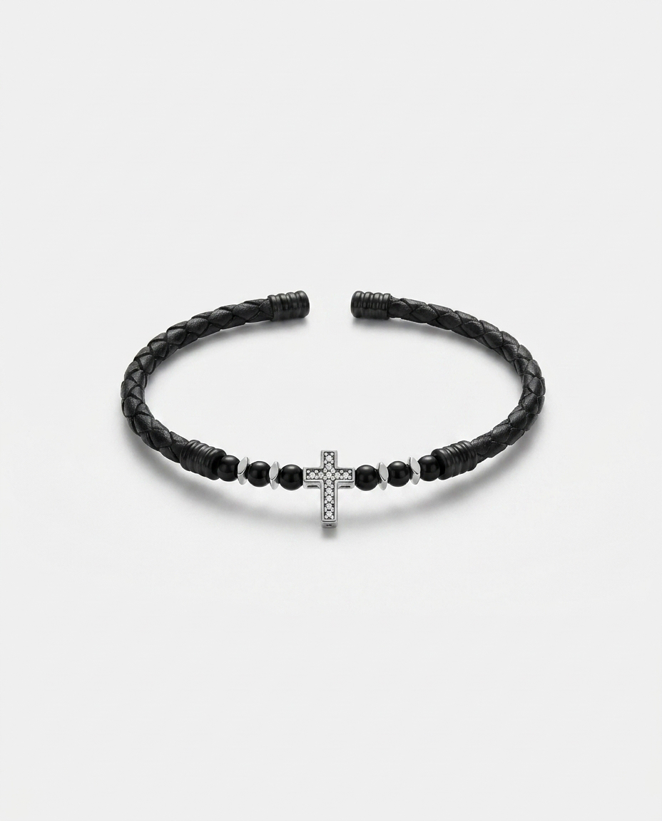 Cross Leather Bracelet — design C8 | Sky Systems Vienna