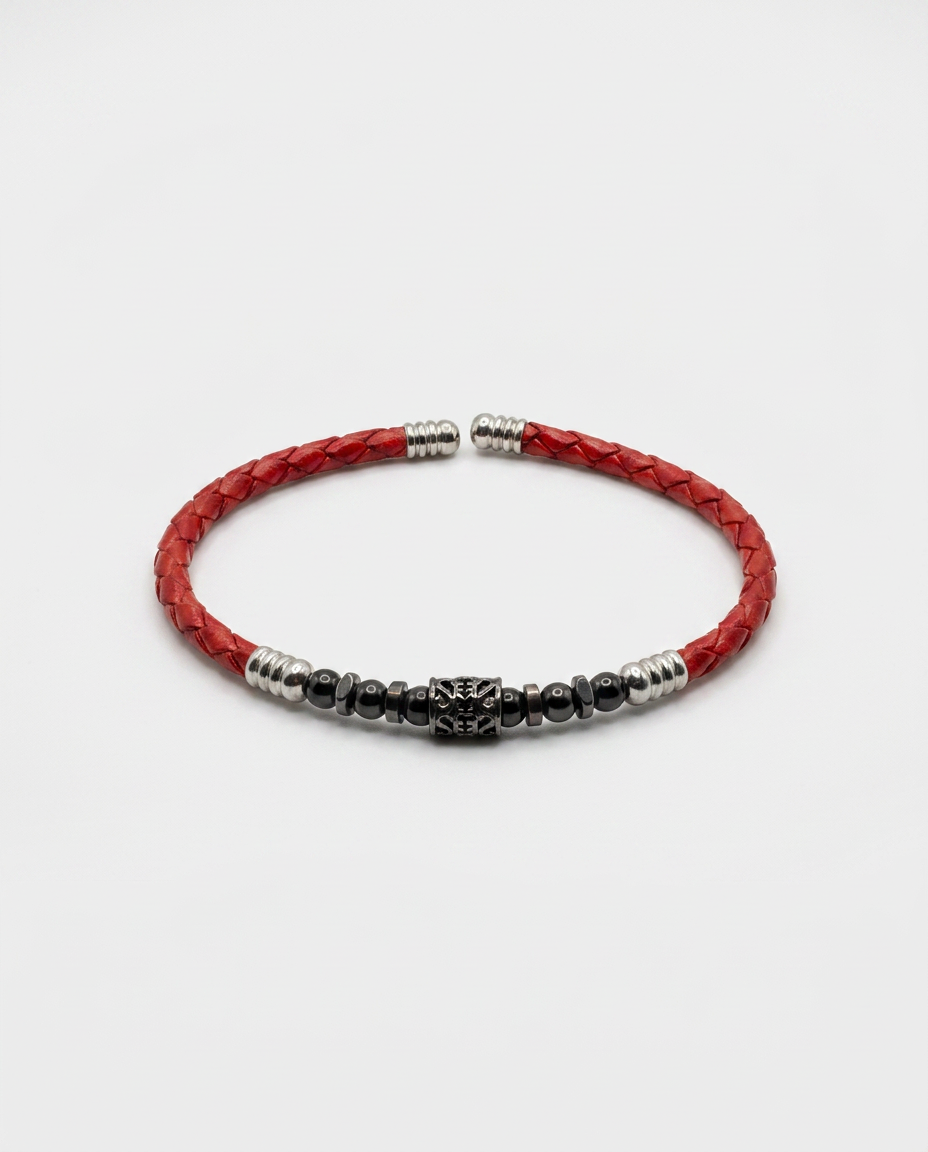 Zircon Stone Leather Bracelet — design M4 | Sky Systems Vienna