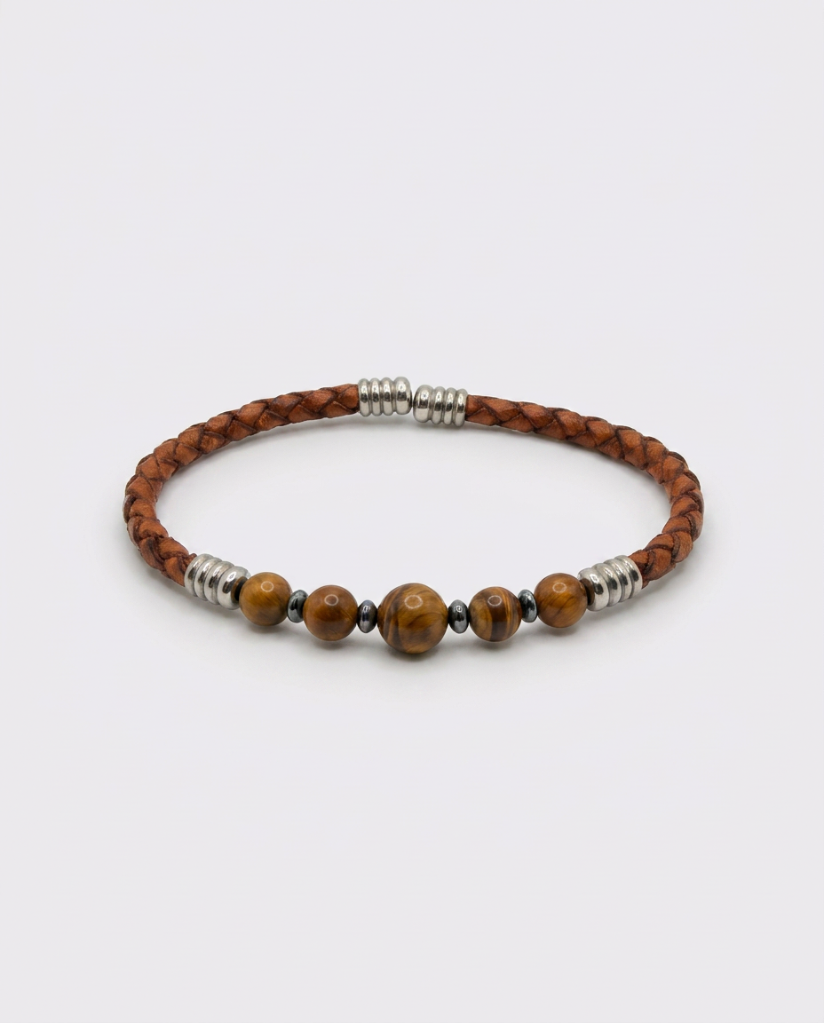 Natural Stone Leather Bracelet — design NT904 | Sky Systems Vienna