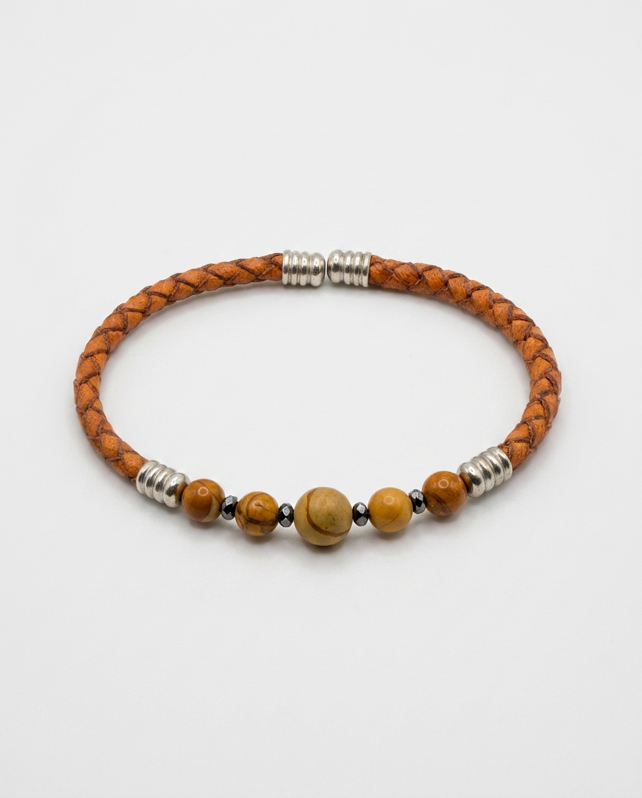 Natural Stone Leather Bracelet — design NT908 | Sky Systems Vienna