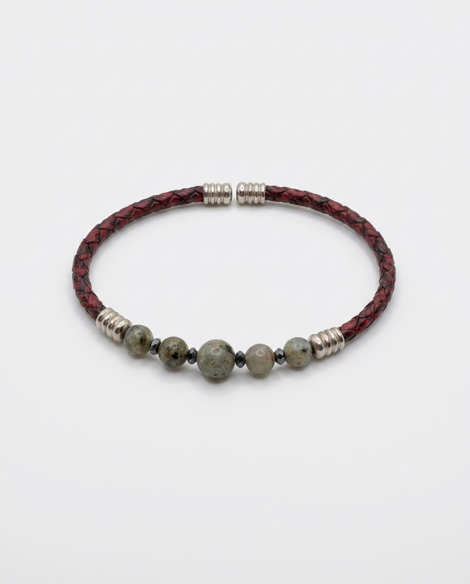Natural Stone Leather Bracelet — design NT914 | Sky Systems Vienna