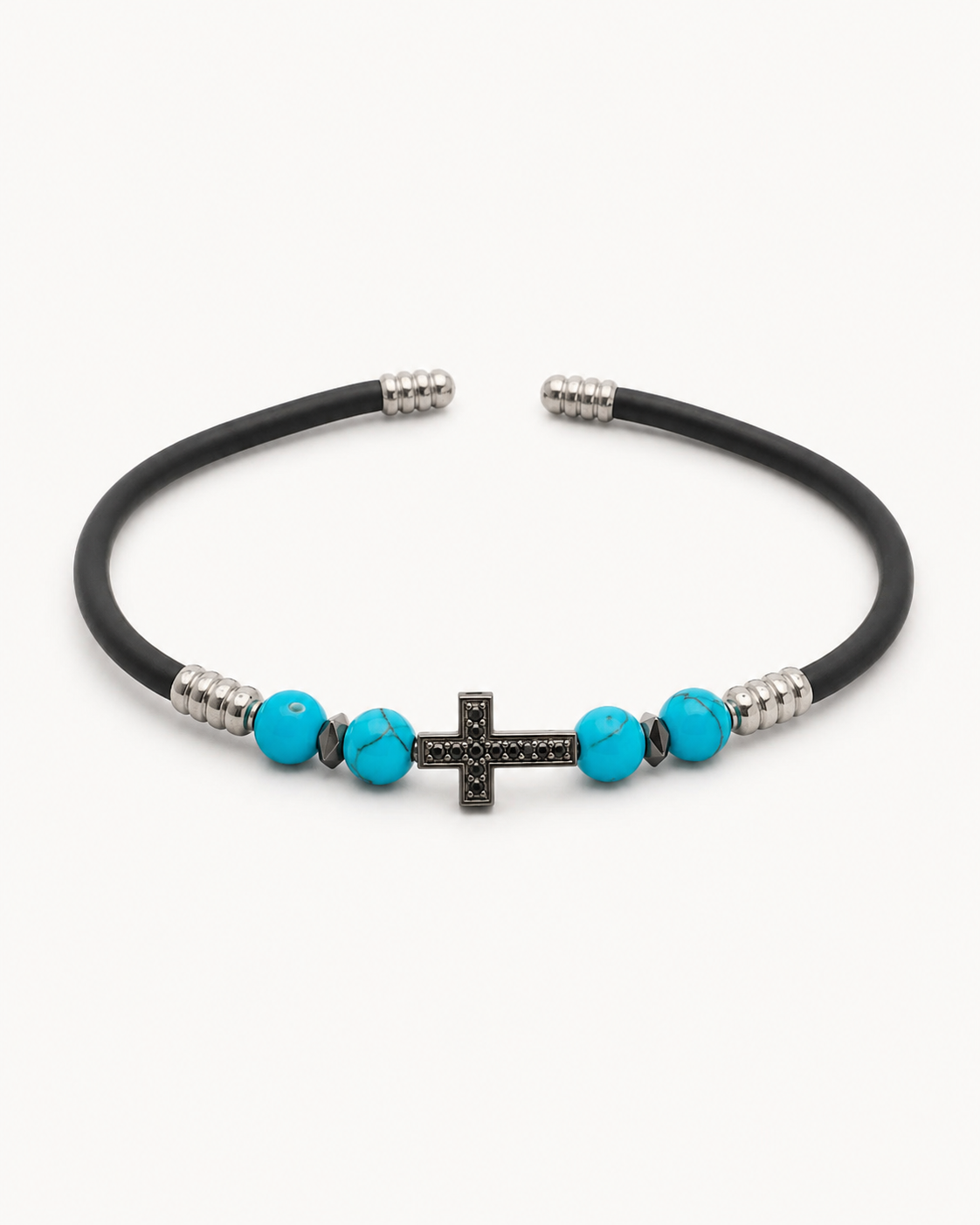 Cross Rubber Cord Bracelet — design C1 | Sky Systems Vienna