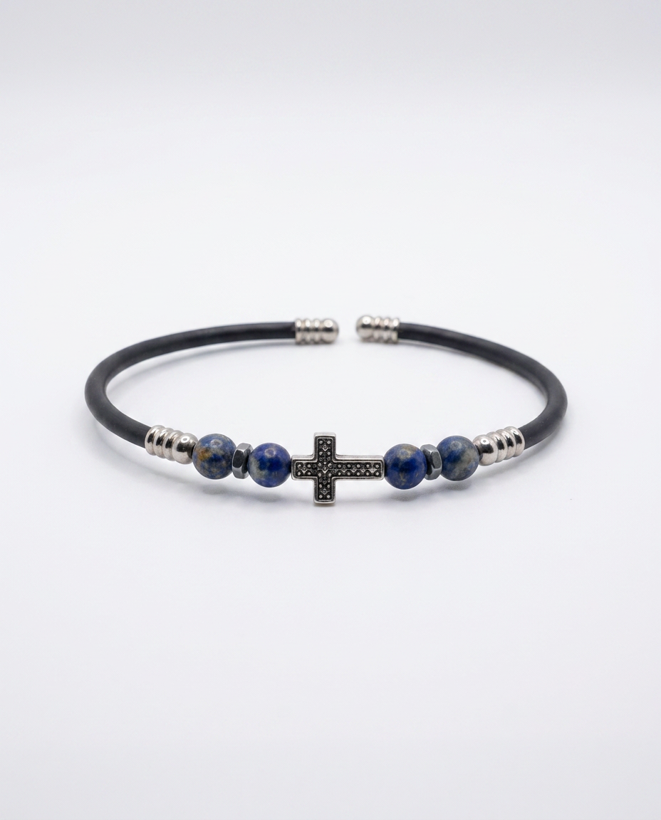Cross Rubber Cord Bracelet — design C6 | Sky Systems Vienna
