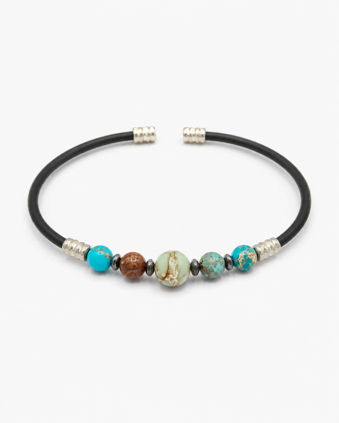Natural Stone Rubber Cord Bracelet — design NT11 | Sky Systems Vienna