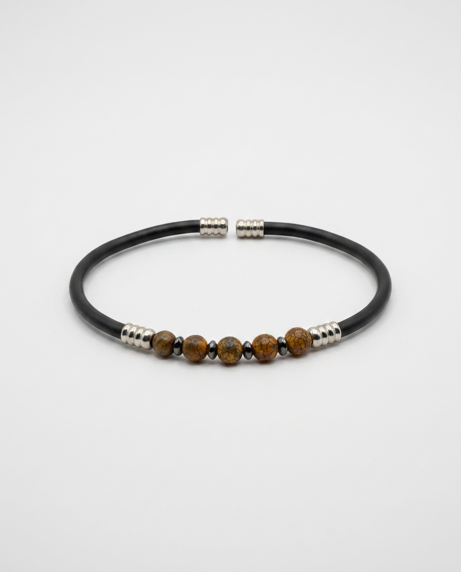 Natural Stone Rubber Cord Bracelet — design NT14 | Sky Systems Vienna