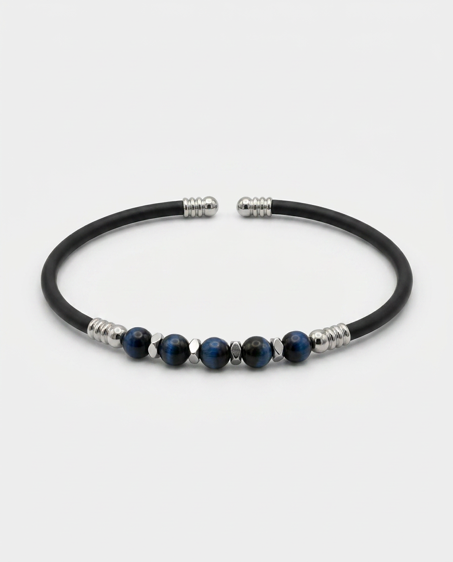 Natural Stone Rubber Cord Bracelet — design NT15 | Sky Systems Vienna