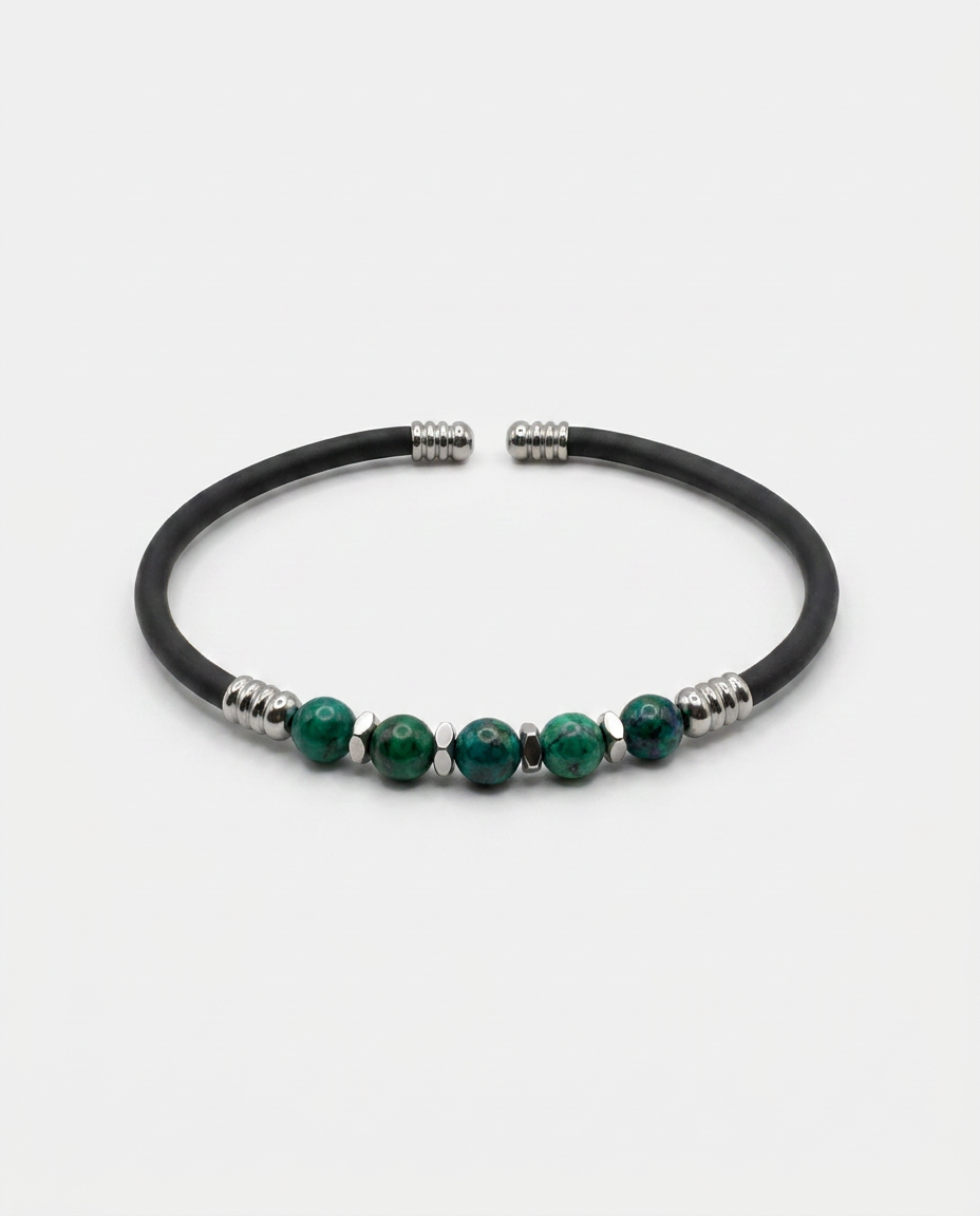 Natural Stone Rubber Cord Bracelet — design NT16 | Sky Systems Vienna