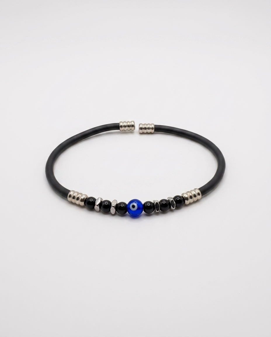 Natural Stone Rubber Cord Bracelet — design NT17 | Sky Systems Vienna