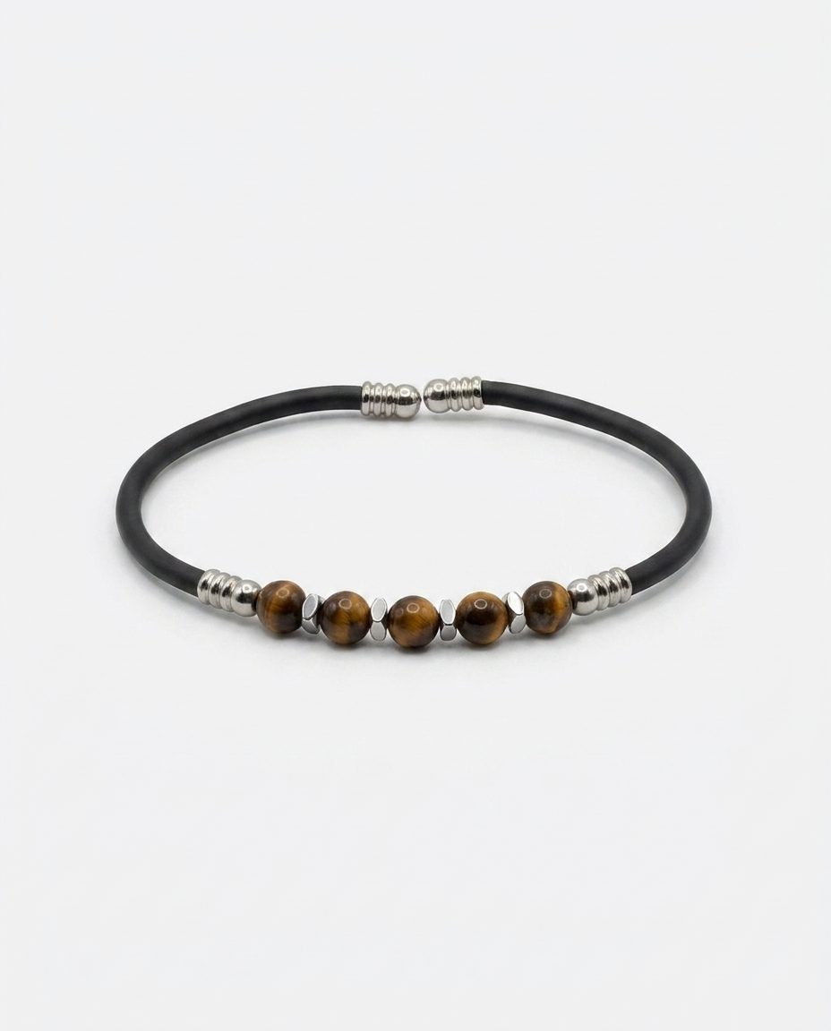 Natural Stone Rubber Cord Bracelet — design NT18 | Sky Systems Vienna