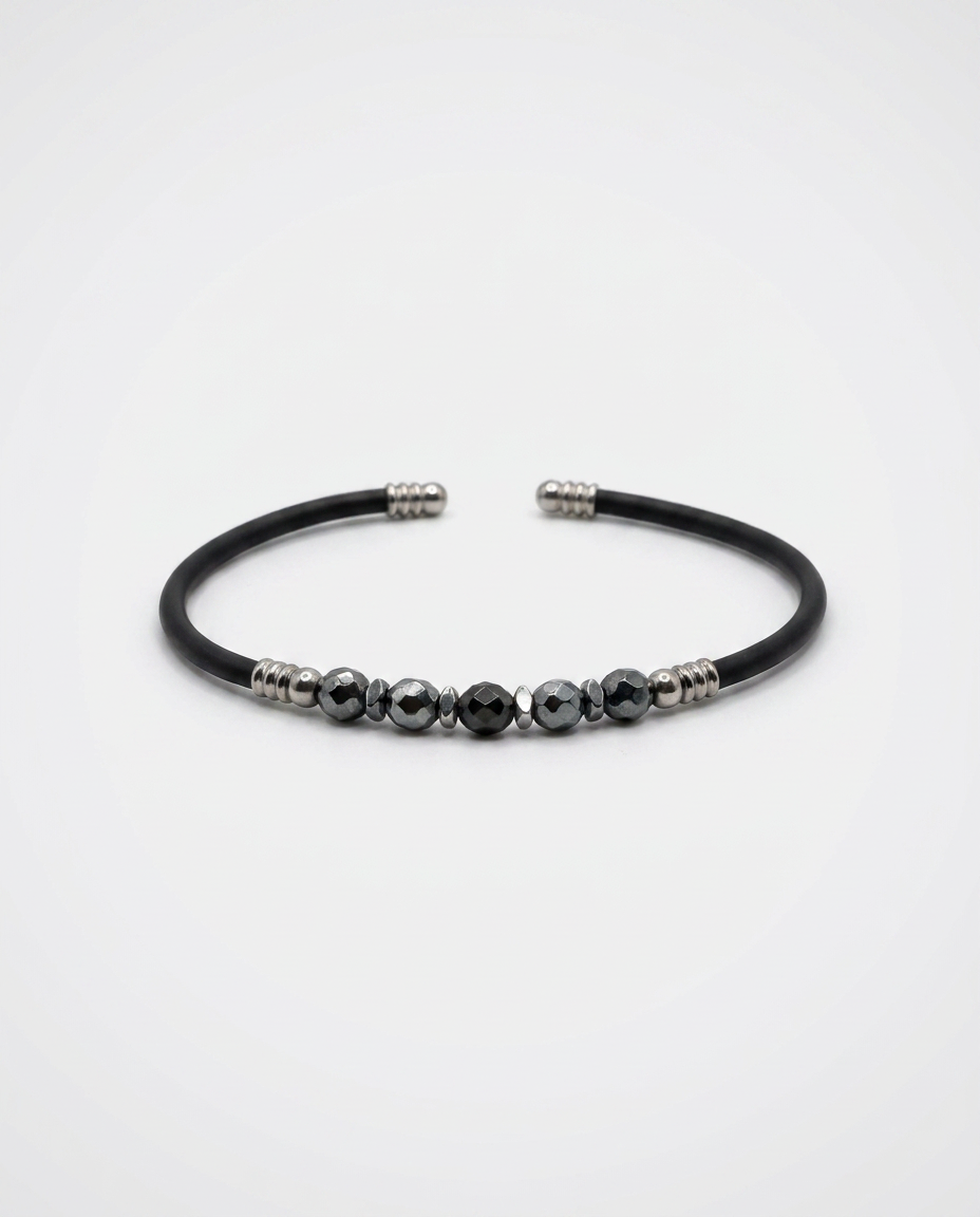 Natural Stone Rubber Cord Bracelet — design NT19 | Sky Systems Vienna