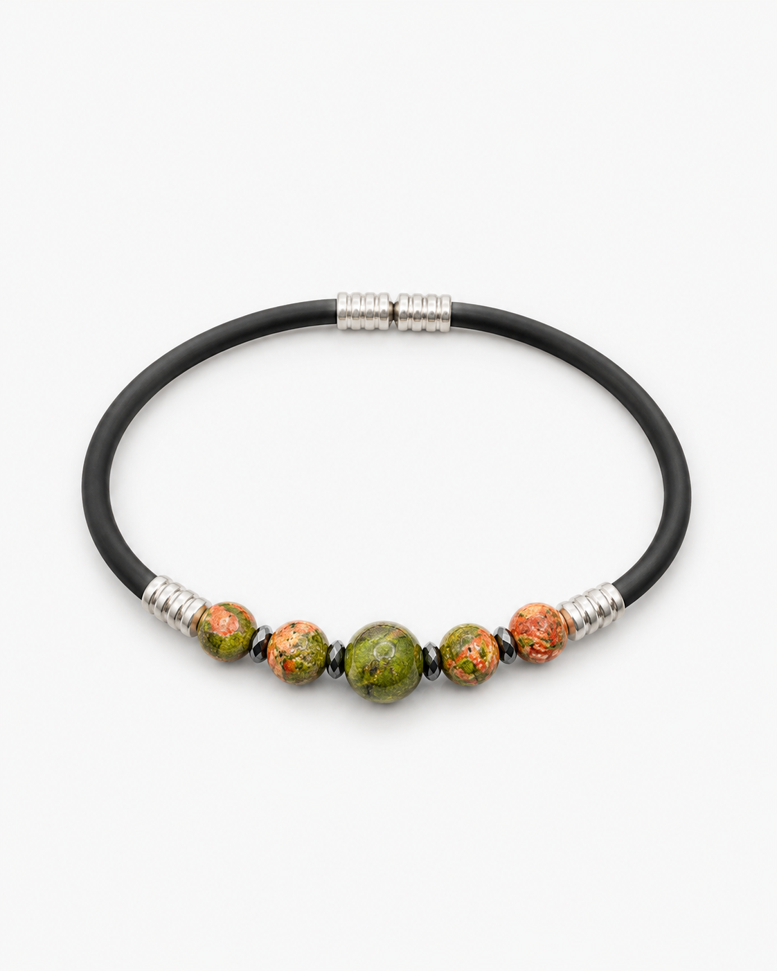 Natural Stone Rubber Cord Bracelet — design NT1 | Sky Systems Vienna