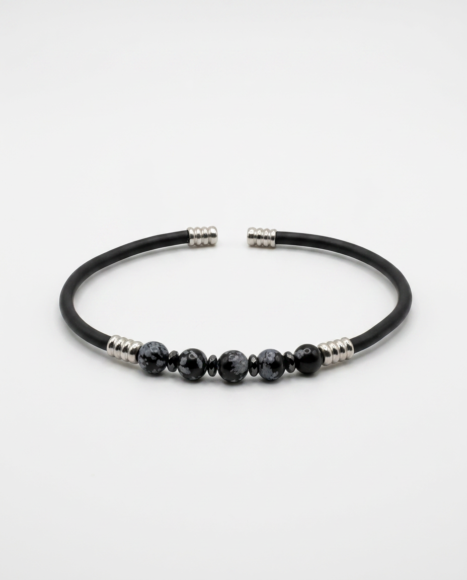 Natural Stone Rubber Cord Bracelet — design NT20 | Sky Systems Vienna