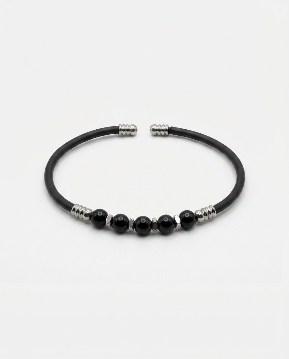 Natural Stone Rubber Cord Bracelet — design NT21 | Sky Systems Vienna