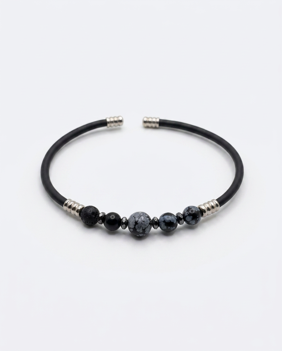 Natural Stone Rubber Cord Bracelet — design NT24 | Sky Systems Vienna