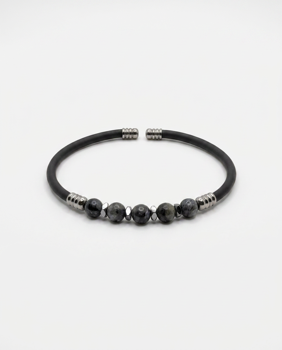 Natural Stone Rubber Cord Bracelet — design NT25 | Sky Systems Vienna