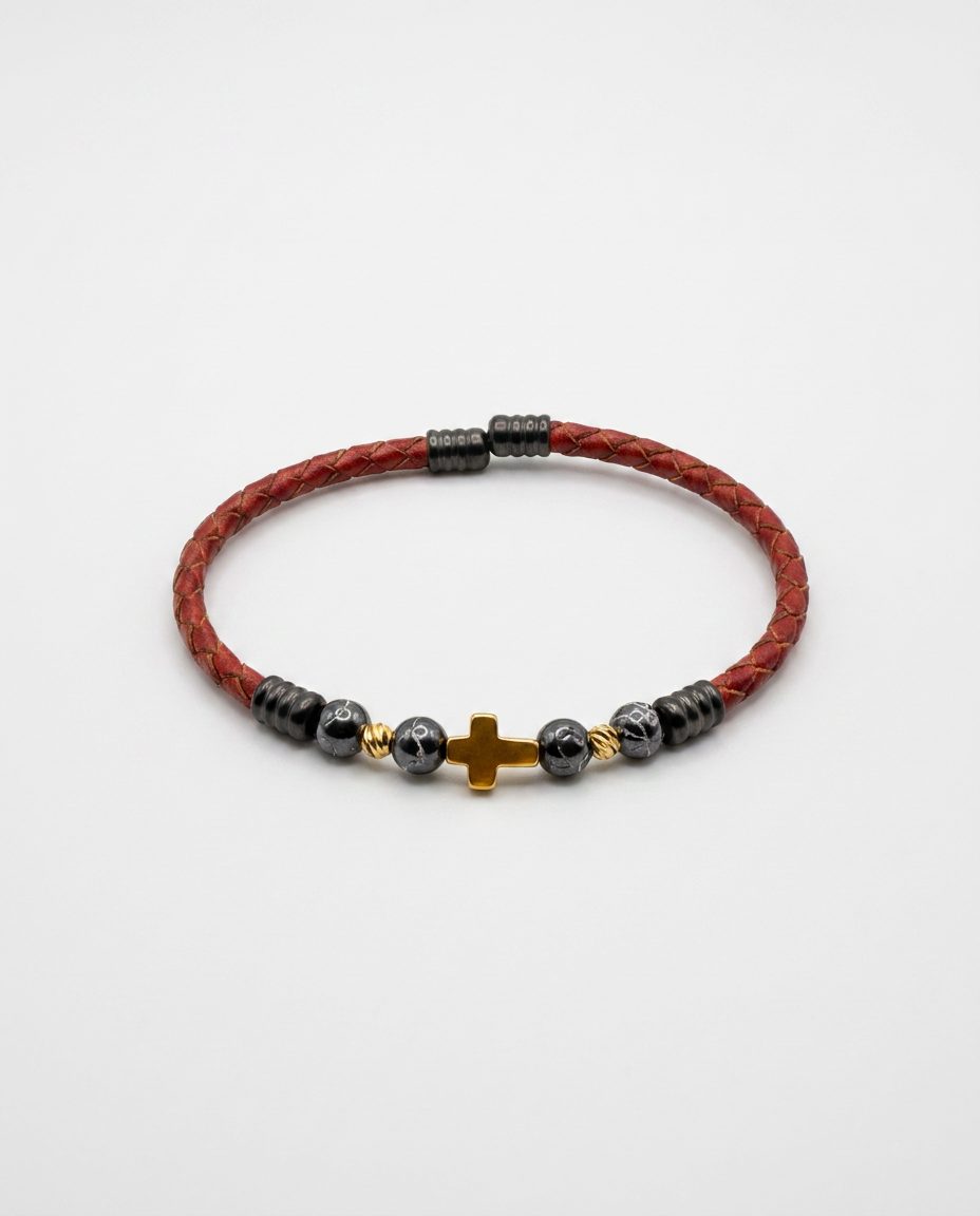 Cross Leather Bracelet — design C3 | Sky Systems Vienna