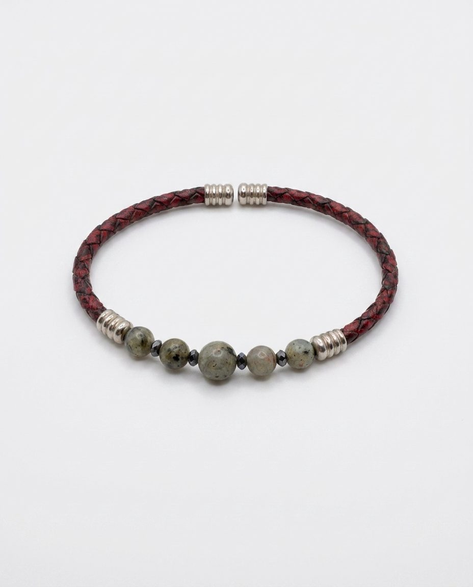 Natural Stone Leather Bracelet — design NT914 | Sky Systems Vienna