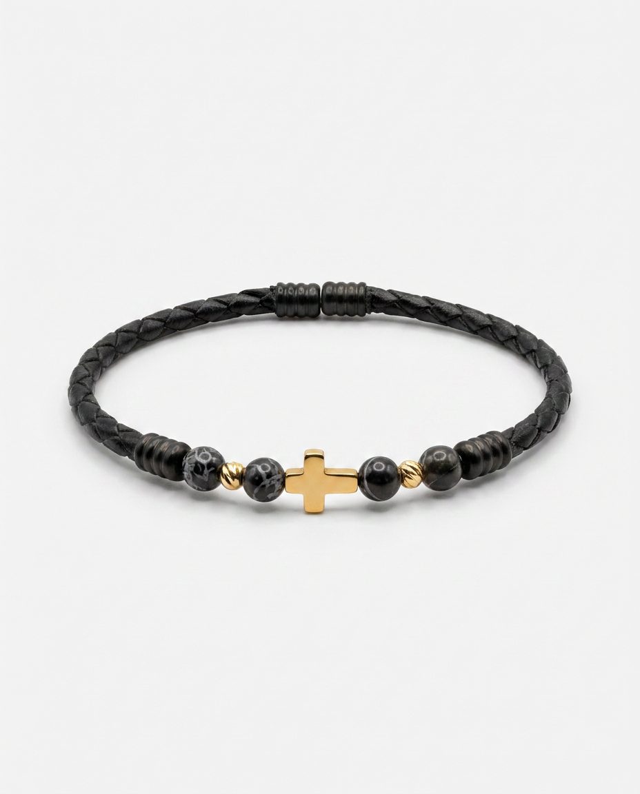 Cross Leather Bracelet — design C4 | Sky Systems Vienna