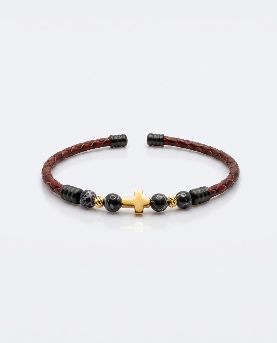 Cross Leather Bracelet — design C7 | Sky Systems Vienna