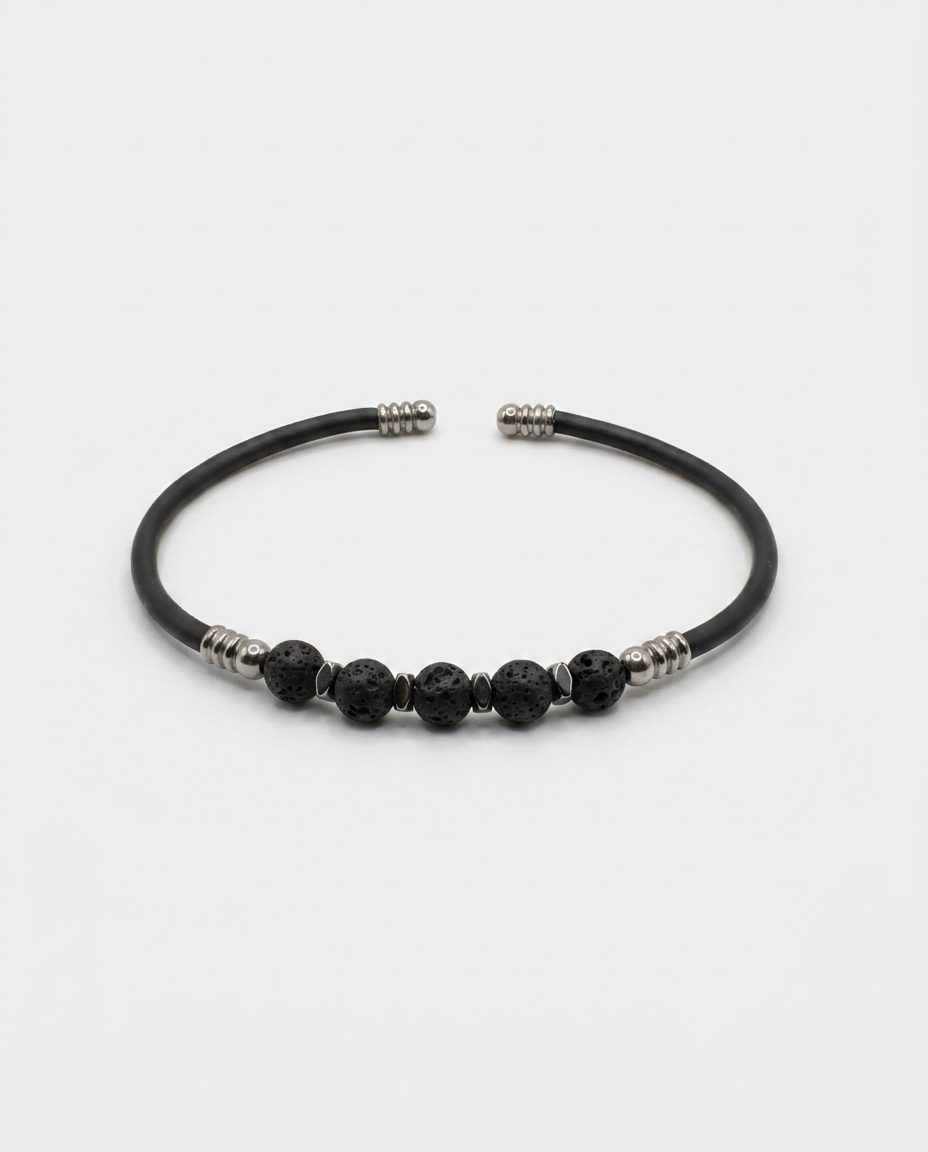 Natural Stone Rubber Cord Bracelet — design NT23 | Sky Systems Vienna