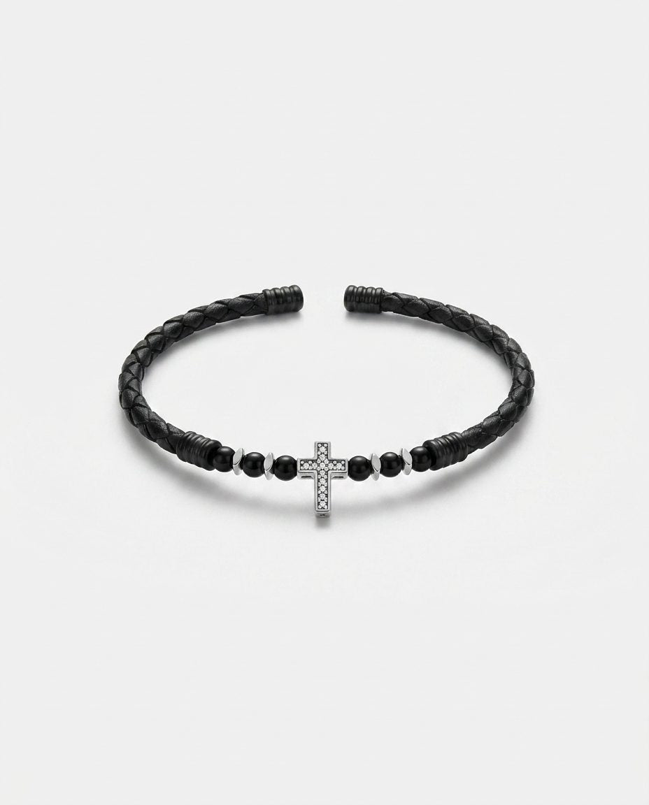 Cross Leather Bracelet — design C8 | Sky Systems Vienna