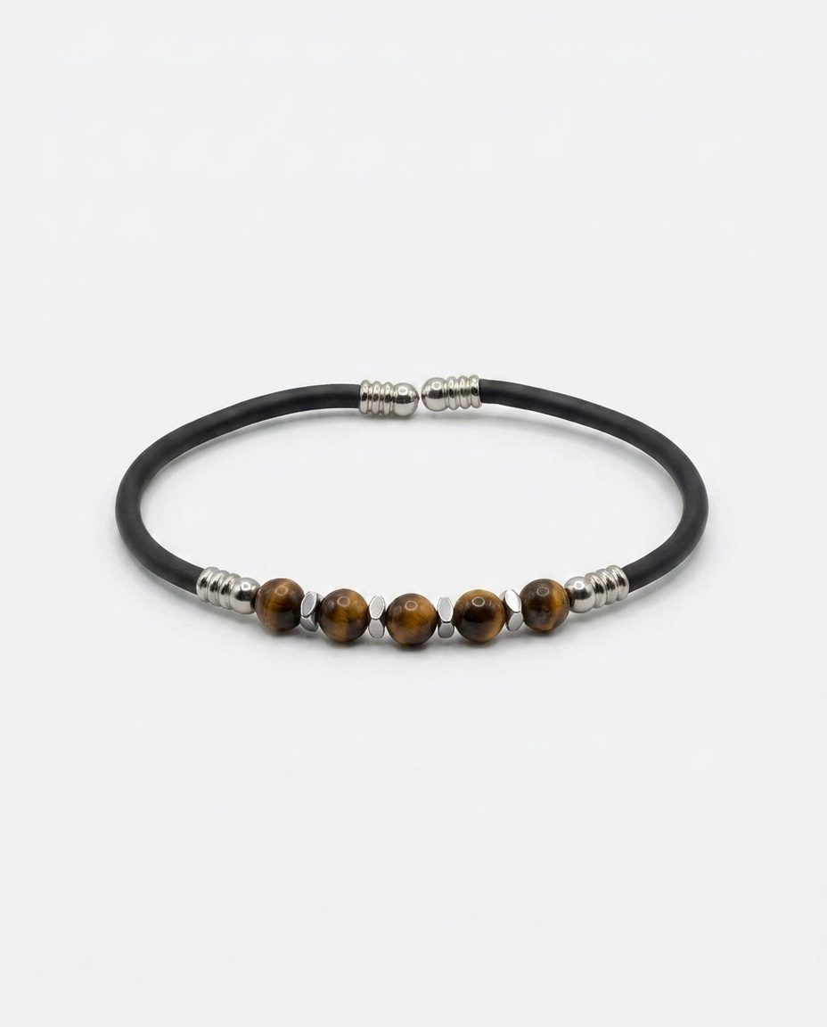 Natural Stone Rubber Cord Bracelet — design NT18 | Sky Systems Vienna