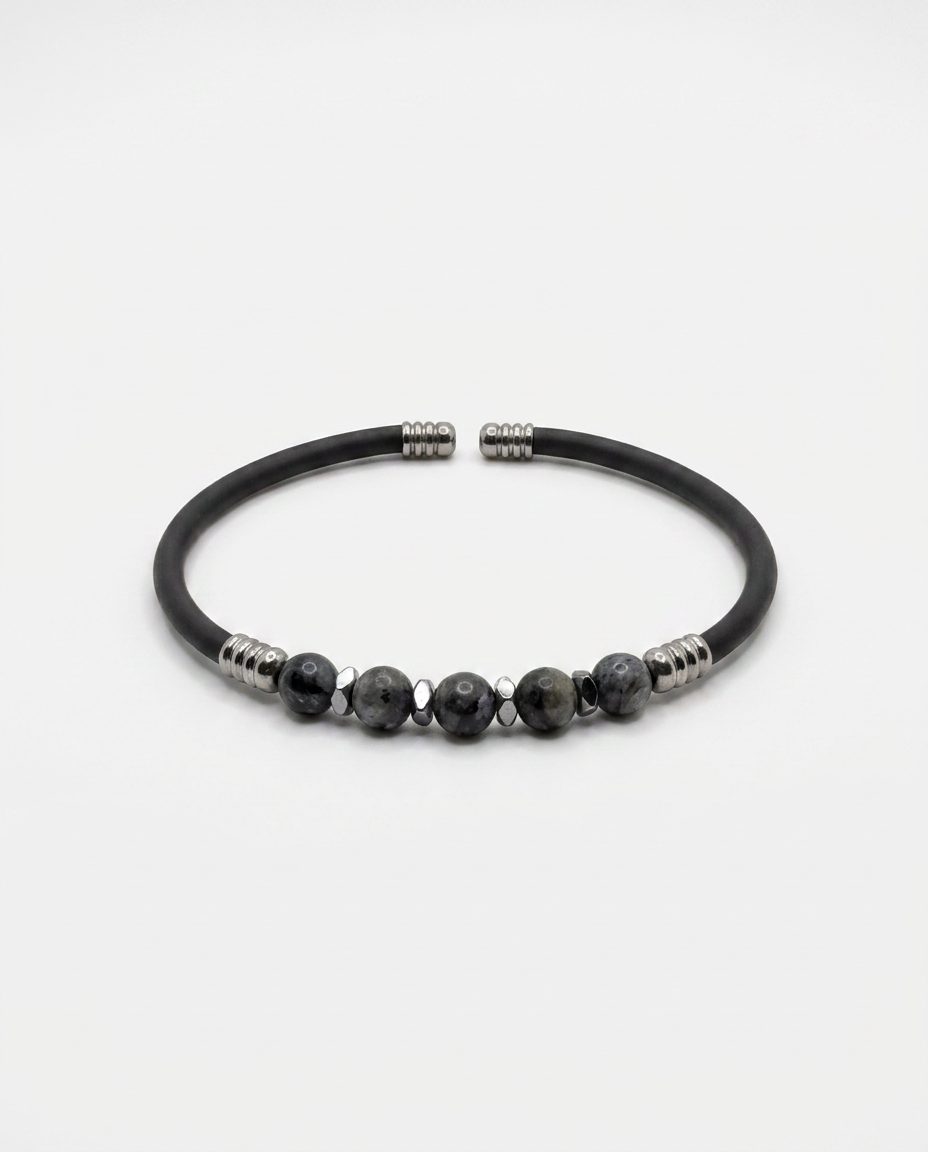Natural Stone Rubber Cord Bracelet — design NT25 | Sky Systems Vienna