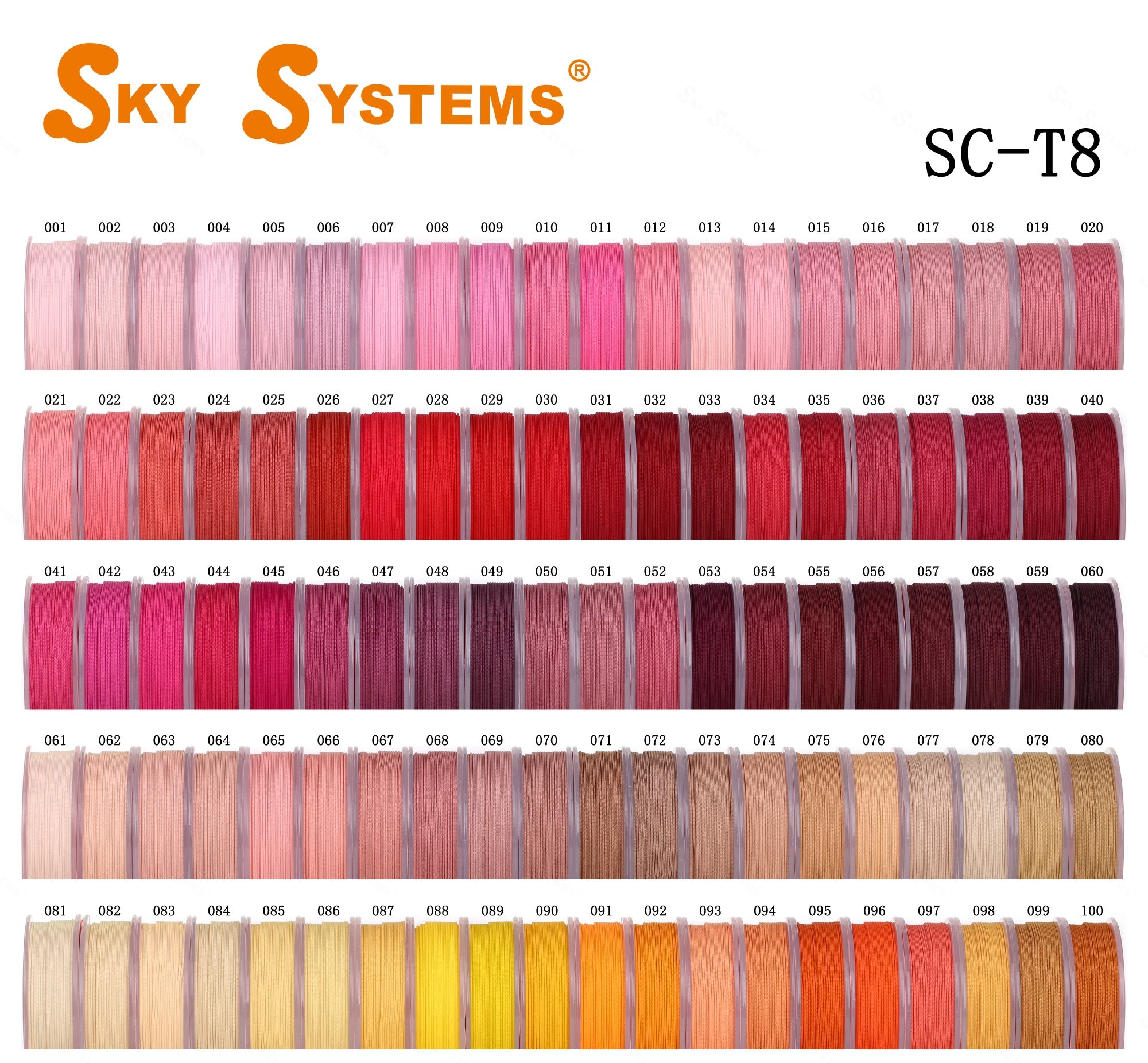 SKY TYB-T8 | THE MATTE | 468 Colors color chart 1