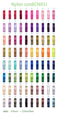SKY pearl rope 0.4 MM - 80 colors [1-40] - 120 Mt/ Roll